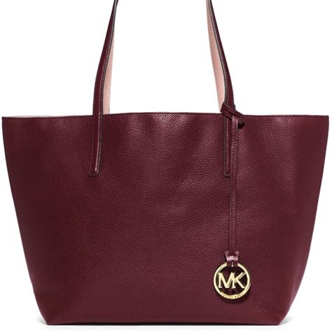 michael kors izzy large leather tote|Michael Kors Merlot Pastel Pink Izzy Large Reversible Leather Tote.